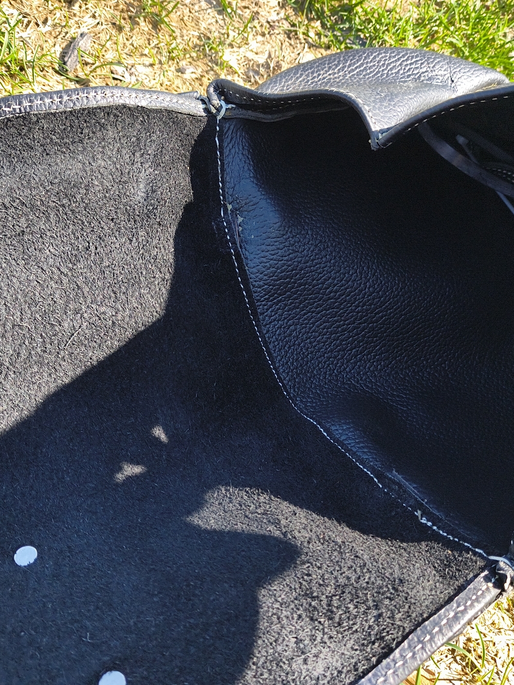 Harley-Davidson Motorcycle Black Leather Duffel Saddle Bag  w/ Embroidered Logo - Picture 8 of 8